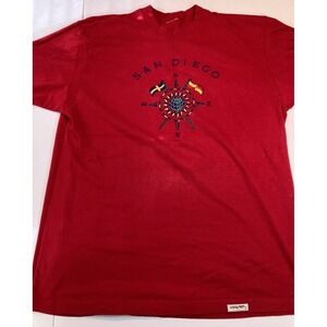 Vintage San Diego T-Shirt Men's XL Red Graphic Logo No Tag 90s Style